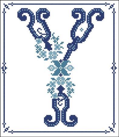 (image for) Decorative Blue Alphabet Y